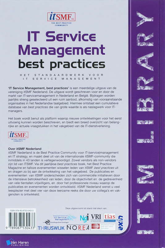 IT Service management best practices / 4 / ITSM Library achterkant