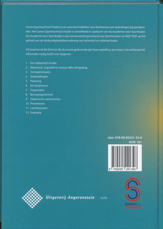 Lesgeven / niveau 3 / Canon sporttechnisch kader achterkant