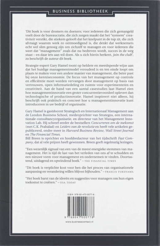 Het Einde Van Management Zoals Wij Het Kennen achterkant