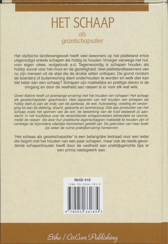 Het Schaap Als Gezelschapsdier achterkant