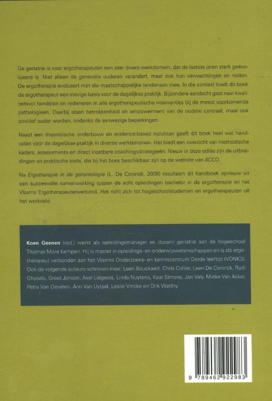 Ergotherapie in de geriatrie achterkant
