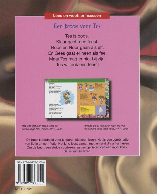 Een kroon voor Tes. Over prinsessen / Lees en weet achterkant