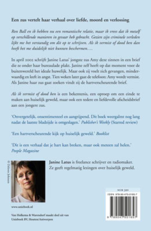 Als Ik Vermist Of Dood Ben achterkant