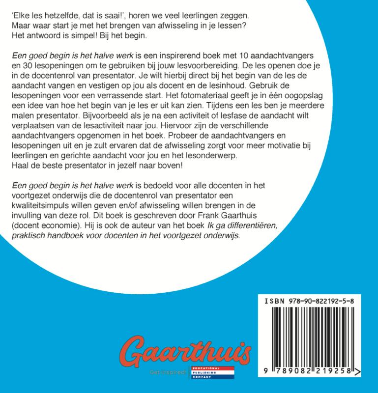 Een goed begin is het halve werk achterkant