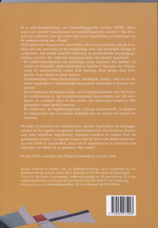 Handelingsgericht werken: een handreiking voor het schoolteam achterkant