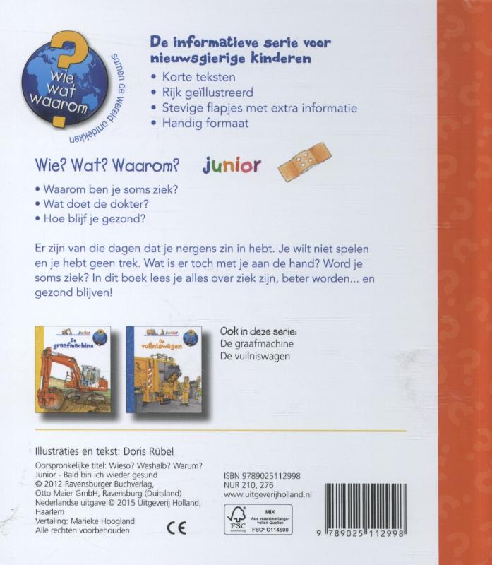 Wie? Wat? Waarom?  -  Ziek & gezond junior achterkant