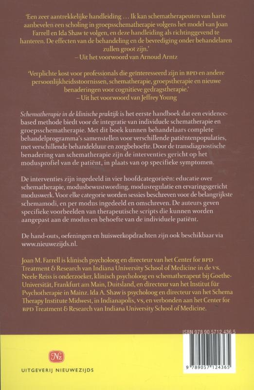 Schematherapie in de klinische praktijk achterkant