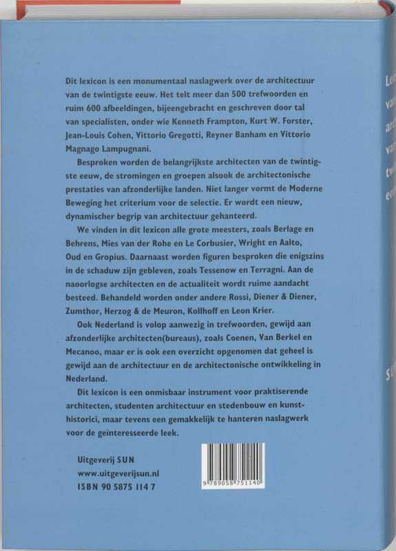 Lexicon van de architectuur van de twintigste eeuw achterkant