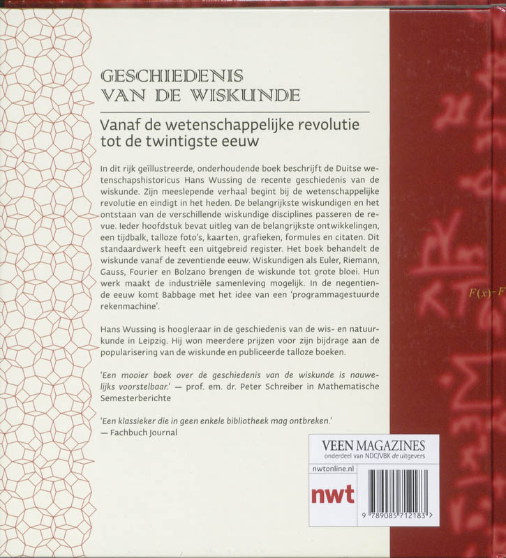 Geschiedenis van de wiskunde tot de 20ste eeuw achterkant