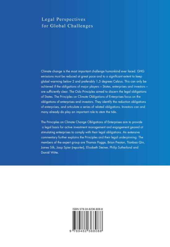 Principles on climate obligations of enterprises / Legal Perspectives for Global Challenges / 5 achterkant
