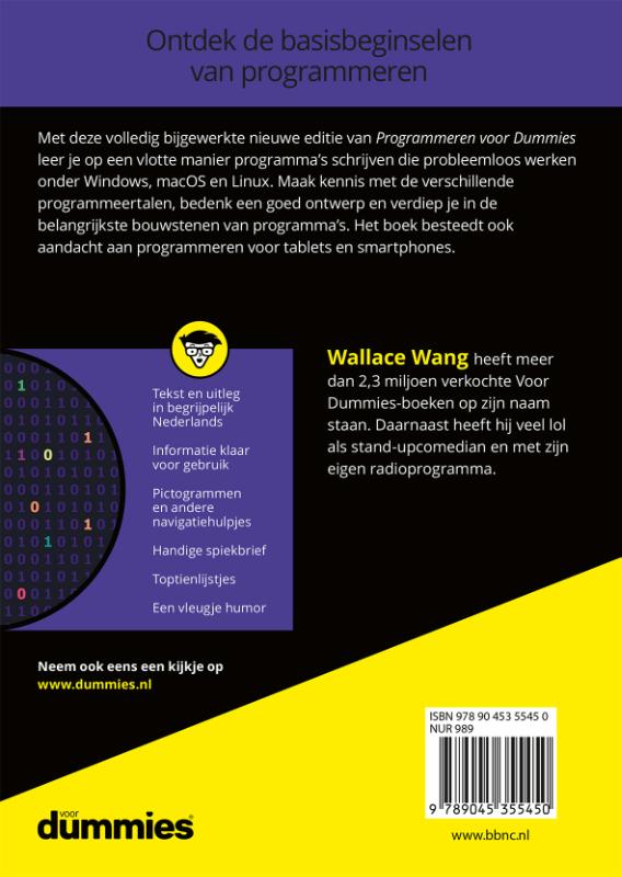 Programmeren voor Dummies achterkant