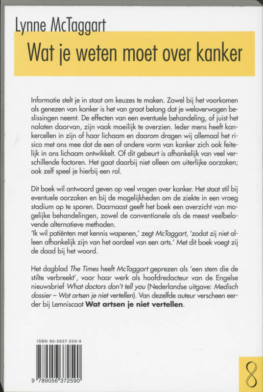 Wat je weten moet over kanker achterkant