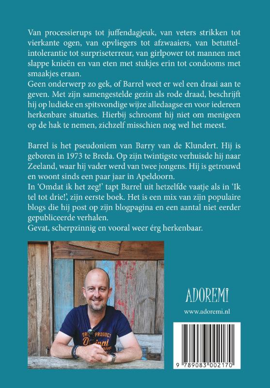 OMDAT IK HET ZEG! achterkant