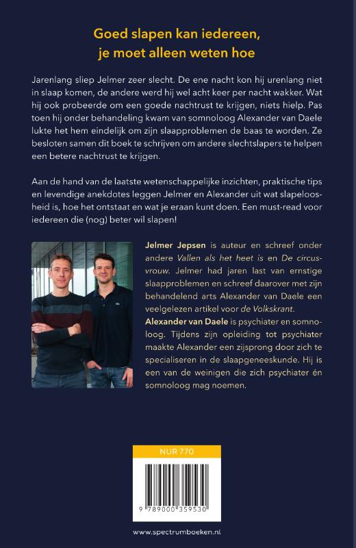 Nooit meer niet meer slapen achterkant