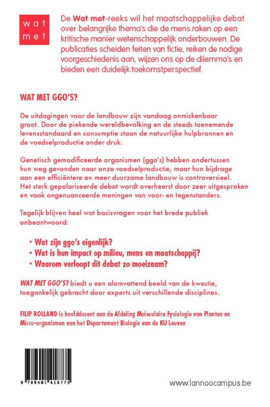 Wat met ggo's? achterkant
