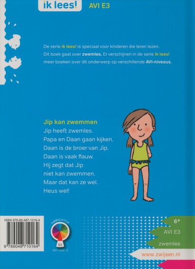 Jip kan zwemmen / Ik lees! achterkant