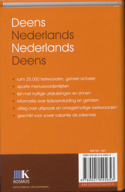 Deens - Nederlands / Nederlands - Deens / Kosmos mini woordenboek achterkant