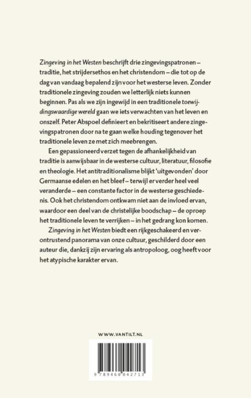 Zingeving in het Westen achterkant