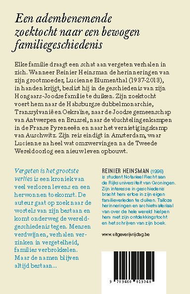 Vergeten is het grootste verlies achterkant