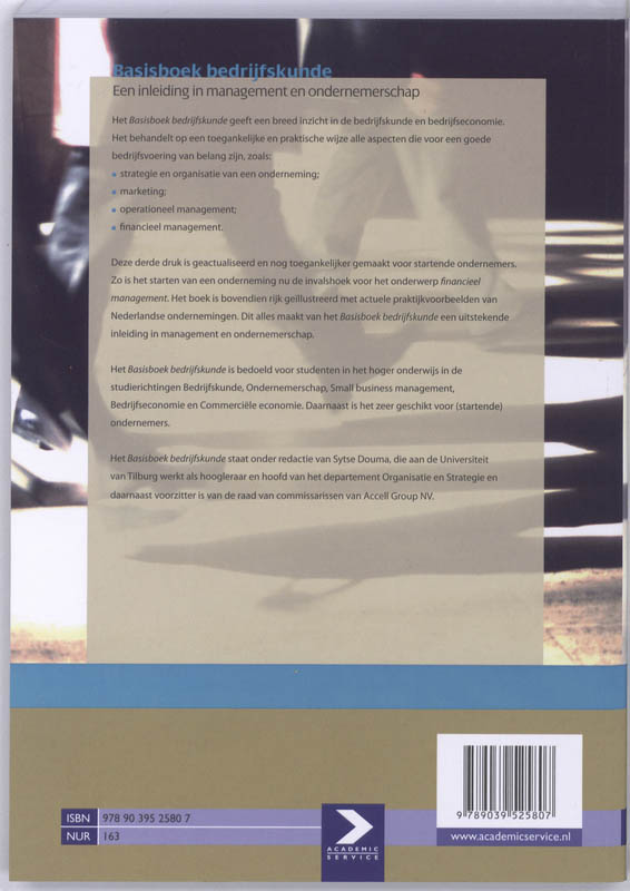 Basisboek bedrijfskunde achterkant