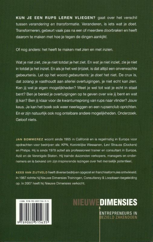 Kun je een rups leren vliegen? achterkant