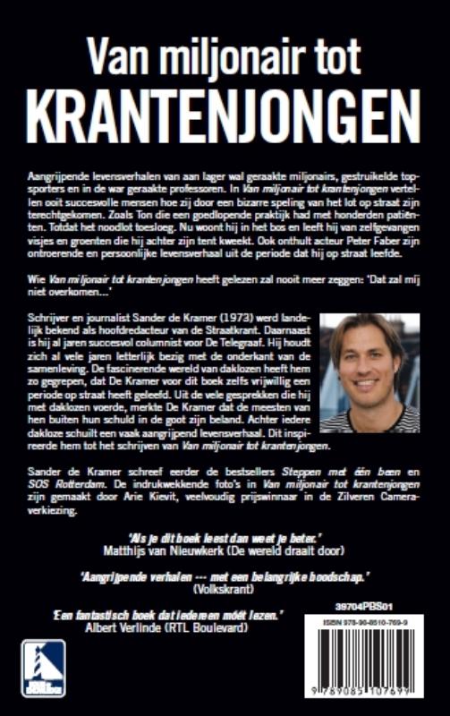 Van Miljonair tot krantenjongen paperback achterkant
