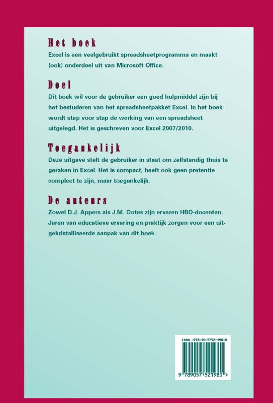Excel in de praktijk achterkant