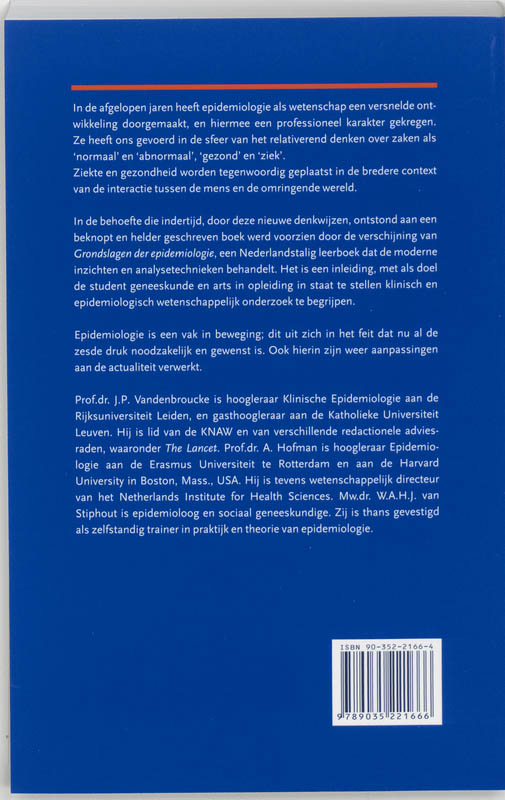 Grondslagen der epidemiologie achterkant
