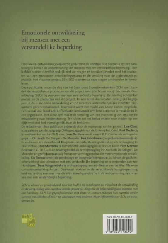 Emotionele ontwikkeling bij mensen met een verstandelijke beperking / Sen-Publicaties / 4 achterkant