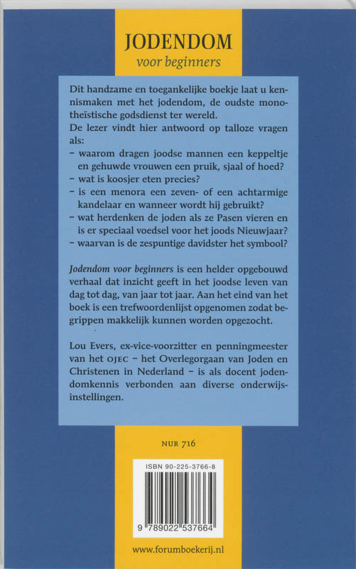 Jodendom Voor Beginners achterkant