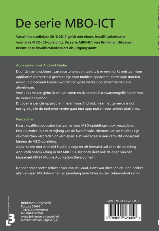 Apps maken met Android Studio / MBO ICT achterkant