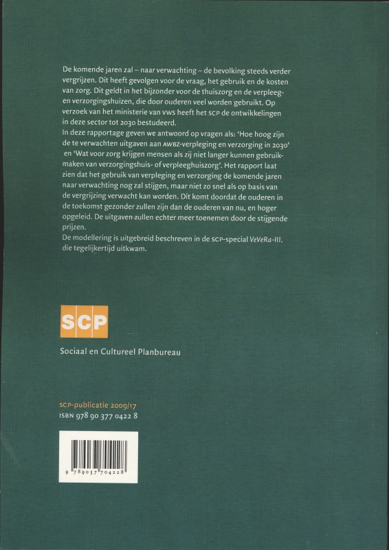 Vergrijzing, verpleging en verzorging / SCP-publicatie / 17 achterkant
