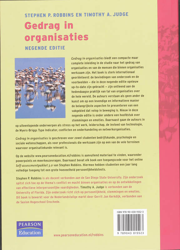 Gedrag In Organisaties / 9E Editie achterkant