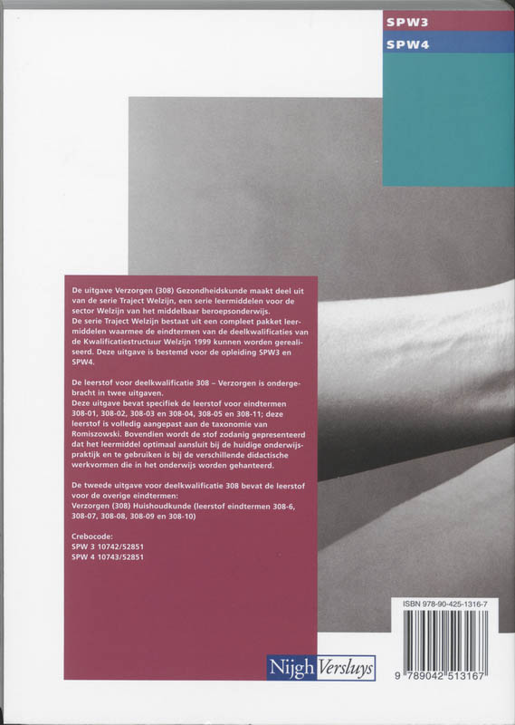 Verzorgen / 308 Gezondheidskunde / Theorieboek / Traject Welzijn achterkant