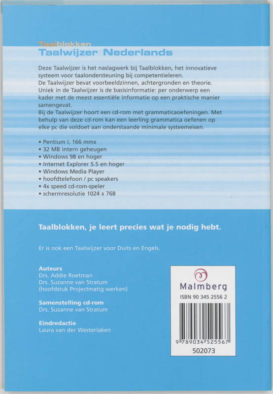 Taalblokken Nederlands / Taalwijzer achterkant