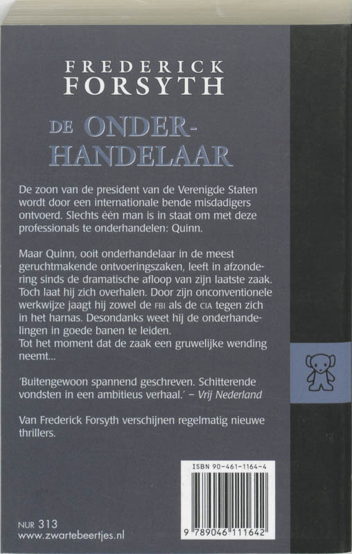 De Onderhandelaar achterkant