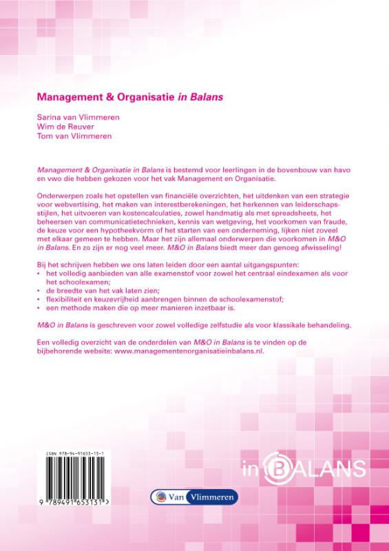 Management en organisatie in balans vwo antwoordenboek 1 achterkant