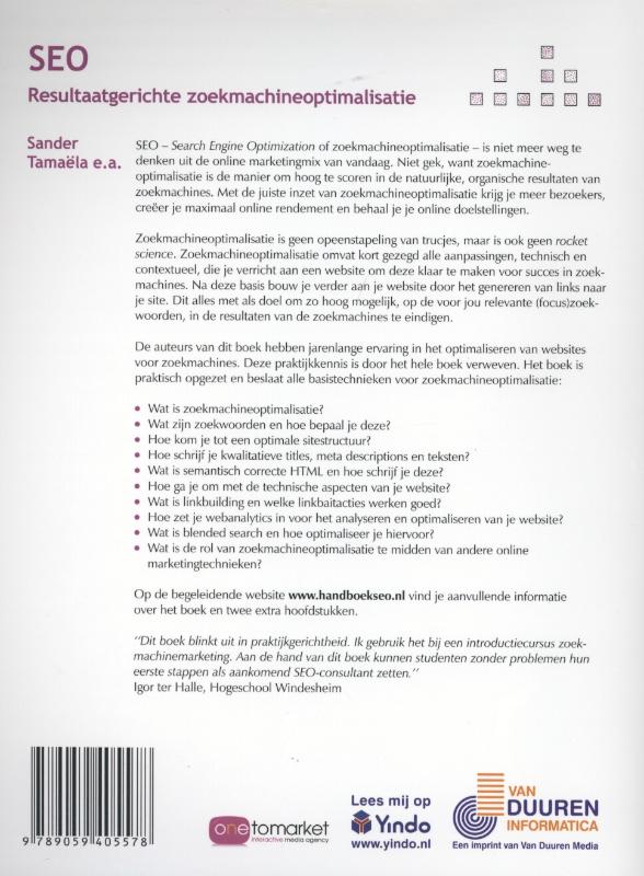 Handboek SEO / Handboek achterkant