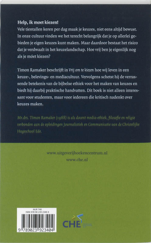 Vrij om te kiezen / CHE Reeks achterkant