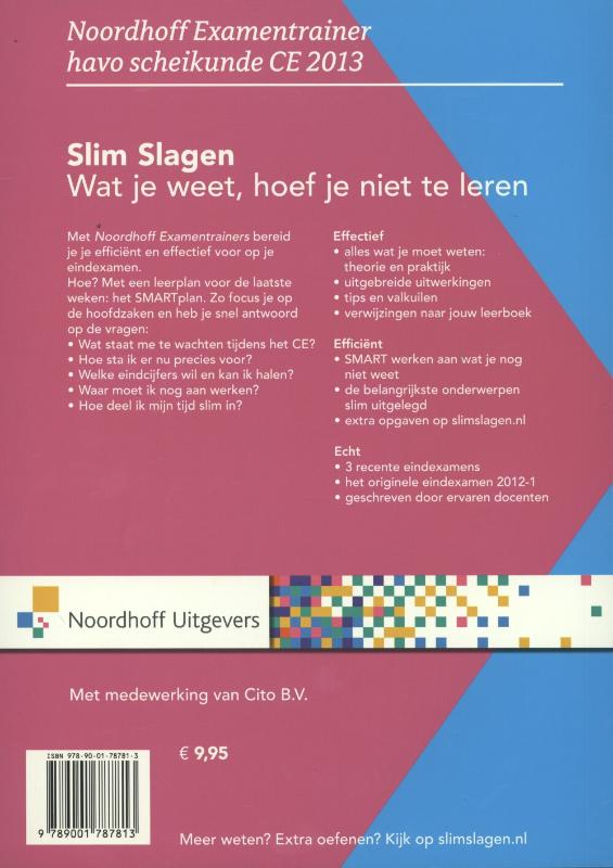 Havo scheikunde CE 2013 Noordhoff examentrainer achterkant