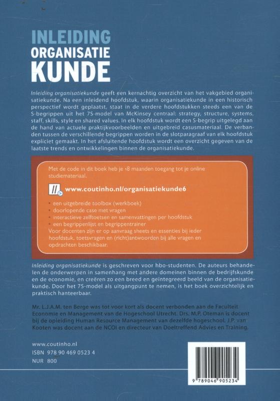 Inleiding organisatiekunde achterkant