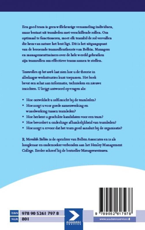 Teamrollen op het werk achterkant