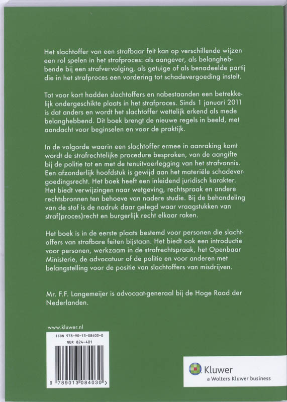 Studiepockets strafrecht 35 - Studiepocket strafrecht 35 Het slachtoffer en het strafproces achterkant