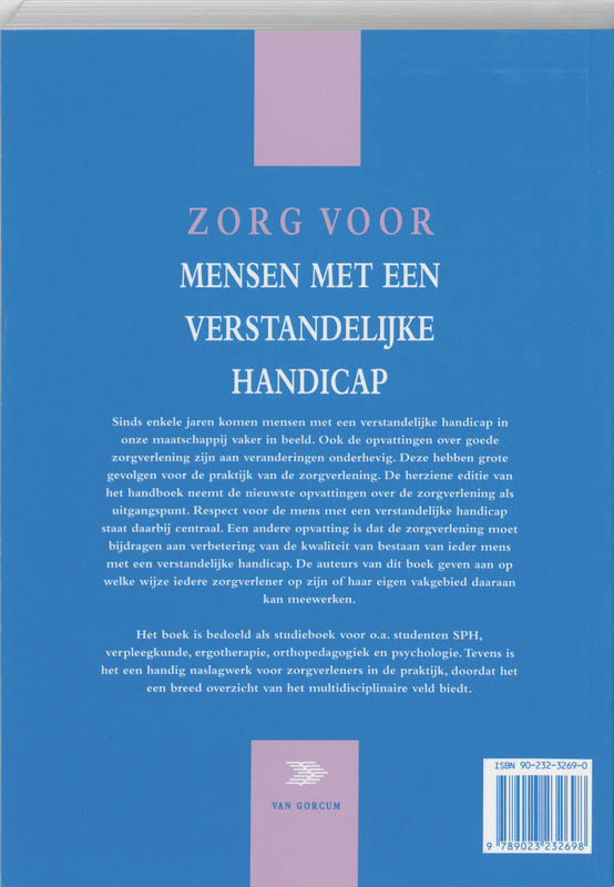 Zorg voor mensen met een verstandelijke handicap achterkant