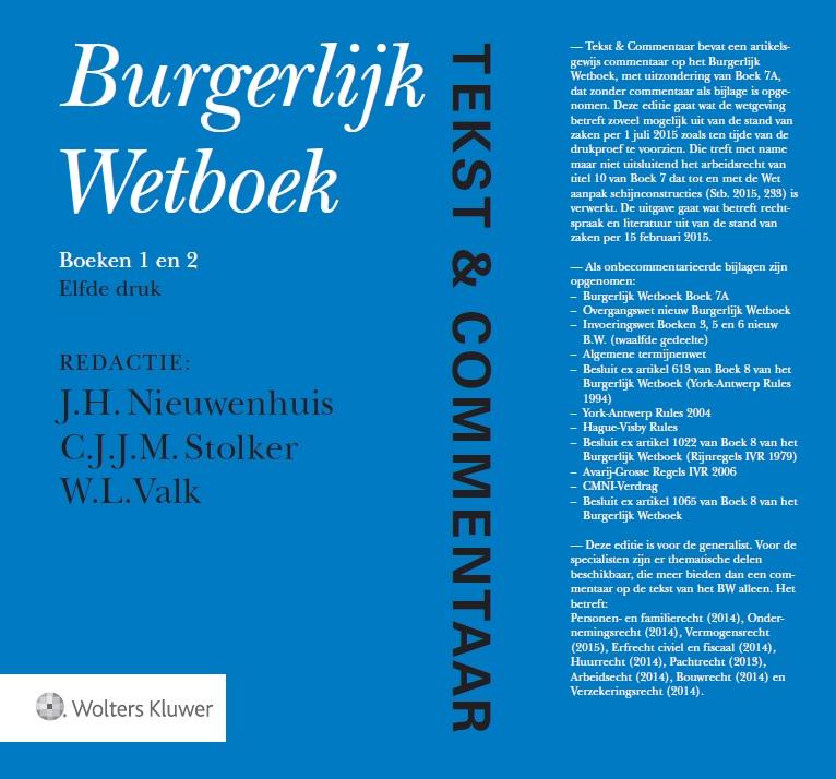 Burgerlijk wetboek boek 1 en 2 set 3 ex / Tekst & Commentaar