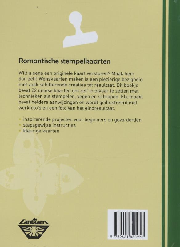 Romantische stempelkaarten achterkant
