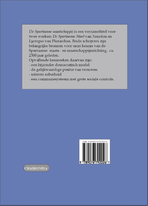 Minor serie: Eboek 6 -   De Spartaanse maatschappij achterkant