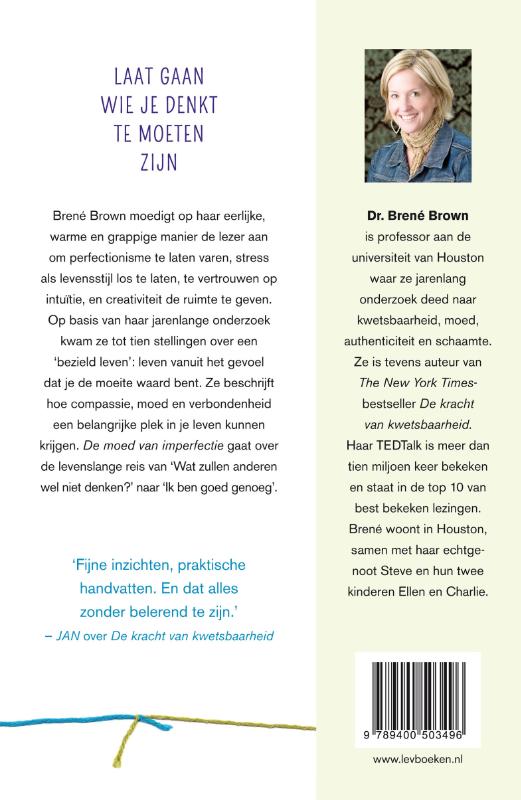 De moed van imperfectie achterkant