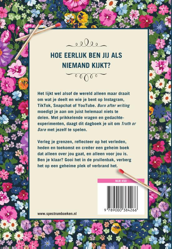 Burn after writing - bloem achterkant