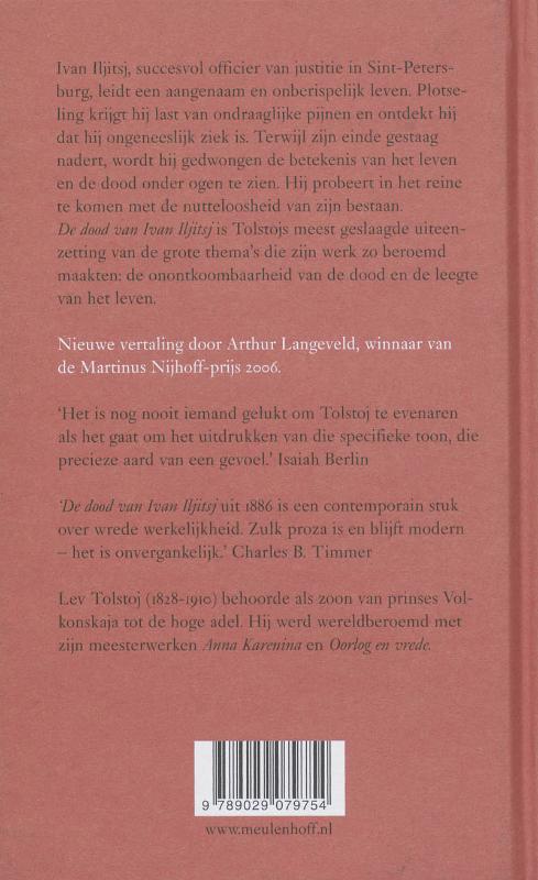 De dood van Ivan Iljitsj achterkant
